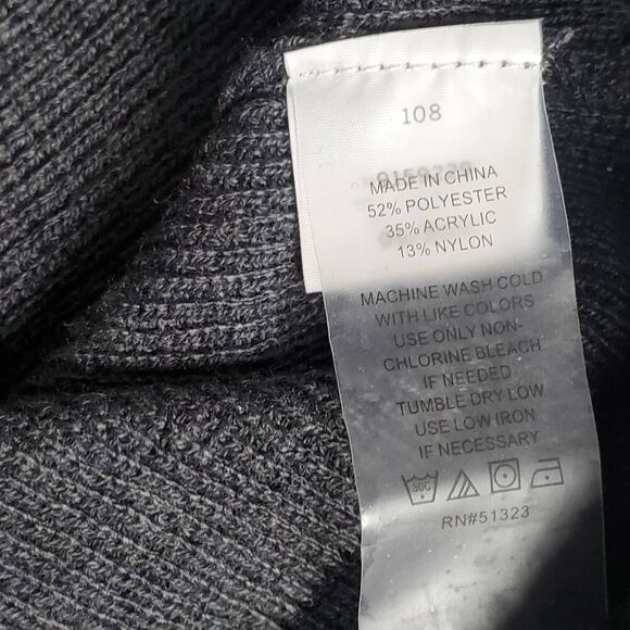 Vince Camuto Large Colorblock Knit Hoodie Sweater Brown Beige Gray Stripe Pullov - Picture 6 of 7